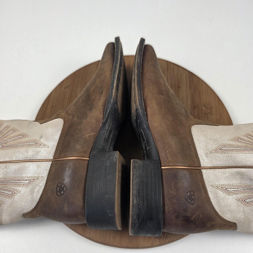 Ariat Boots Womens Size 9.5 Brown Leather Mid Calf Western Square Toe 10025036 - Picture 10 of 16